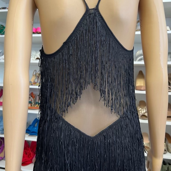 ASOS Black fringe midi dress (flapper) - Picture 5 of 6